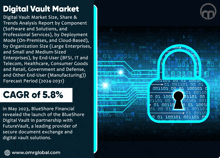 a poster for the digital vault market shows a padlock with a keyhole