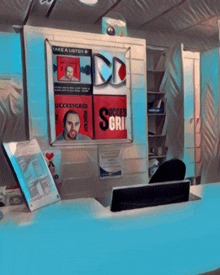 a painting of a reception desk with a sign that says successgrid