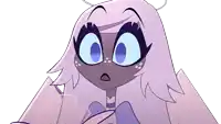 a cartoon drawing of a girl with a surprised look on her face