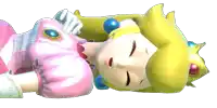 princess peach is laying on the ground with her eyes closed
