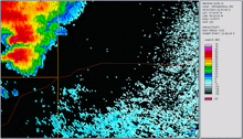 a computer screen shows a map of nexrad level 11