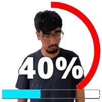 a man wearing glasses and a shirt that says 40 percent