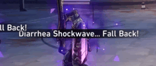 a video game character has diarrhea shockwave fall back on the screen