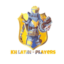 a logo for kh latin players with a knight