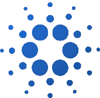 blue circles are arranged in a circular pattern