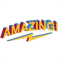 a logo that says amazing on it with a lightning bolt