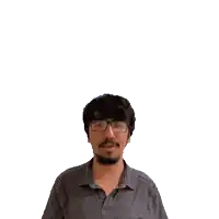 a man adjusts his glasses with the words time 's up behind him