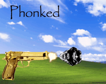 a picture of a gun with the word phonked written above it