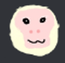 a cartoon drawing of a monkey 's face with a smiley face .