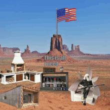 a picture of a saloon in the desert with the words this is all i need