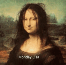 a painting of a woman with monday lisa written on it