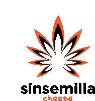 a logo for sinsemilla cheese has a marijuana leaf on it