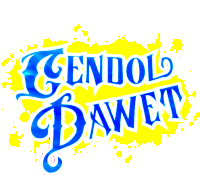 a blue and yellow logo that says cendol dawet