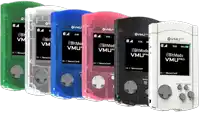 a bunch of different colored vmu phones are lined up in a row