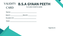 a validity card for bs.a gyaan peeth