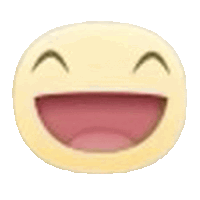 a smiley face with its mouth open and eyes closed is laughing .