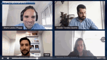 four people are on a video call with the words openbanking lives on the top left