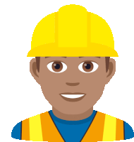 a man wearing a yellow hard hat and safety vest is smiling