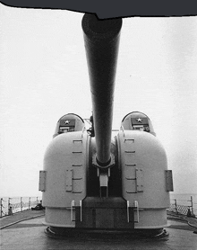 a black and white photo of a cannon with the number 1 on the side