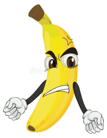 an illustration of a banana with a cartoon face