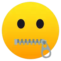 a smiley face with a zipper on its mouth