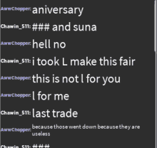 a screenshot of a text conversation between chawin 511 and suna