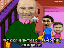 a cartoon of the simpsons with a caption in spanish