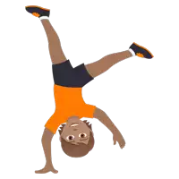 a cartoon of a boy doing a handstand