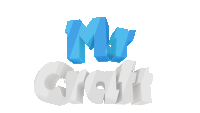 a 3d logo for mr craft with blue and white letters