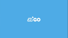 a blue background with a white logo that says migo