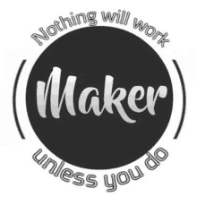 a black and white logo that says `` nothing will work unless you do ''