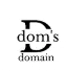 a black and white logo for a company called dom 's domain