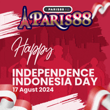 an advertisement for paris88 independence indonesia day