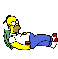 a cartoon of homer simpson laying on a couch