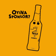 an illustration of a bottle of nile special shorty on a yellow background