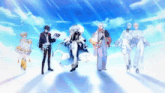 a group of anime characters standing next to each other