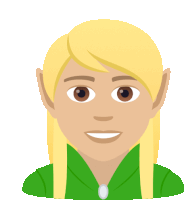 a cartoon illustration of a woman with blonde hair and a green shirt