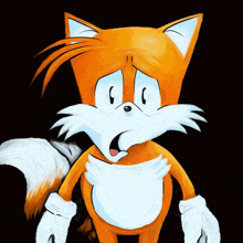 a cartoon of a fox with a surprised look on its face