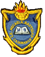 a blue and gold emblem with a torch and a book with the letters mb on it