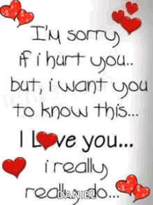 i 'm sorry if i hurt you but , i want you to know this ... i love you ...