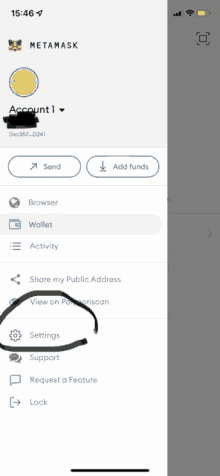 a screenshot of a metamask app on a cellphone