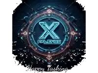 an x in a circle with the words happy tasking
