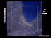 a screen shows a mountain and says 100,000 meters on the bottom