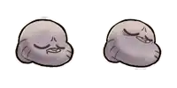 a couple of cartoon characters with their eyes closed and their mouths open .