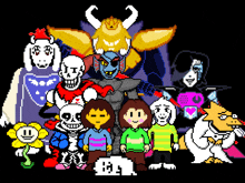 a group of undertale characters are posing for a photo