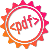 a sticker that says < pdf > in the center