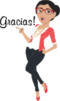 a woman is pointing at the word gracias