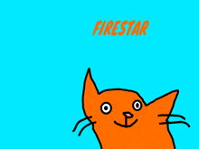 a drawing of a cat with the word firestar written above it