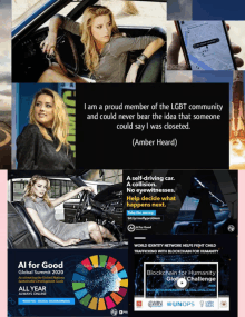 amber heard is featured in several advertisements including one for al for good