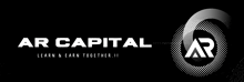 a black and white logo for ar capital learn & earn together